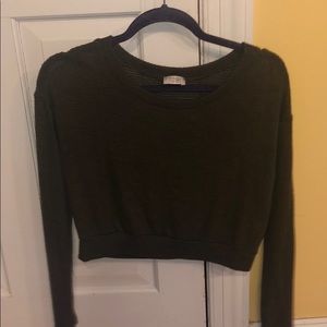 Olive green sweater crop top size medium